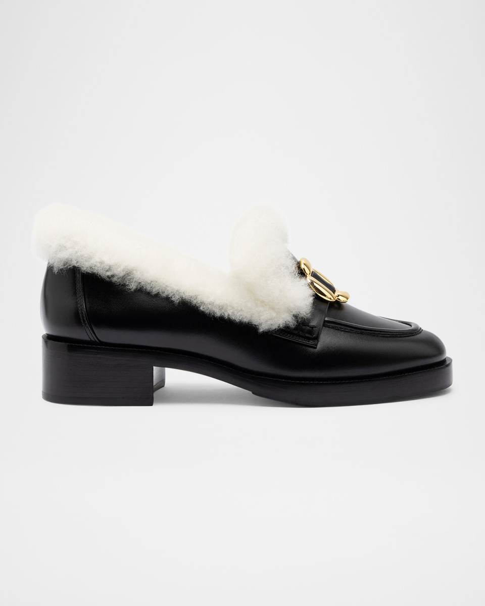 Bobbie Leather Shearling Loafers